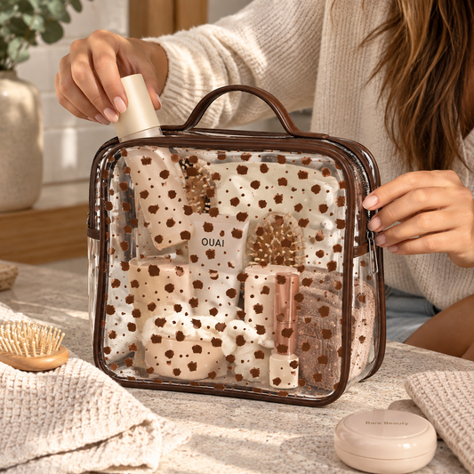 Bolso neceser transparente animal print