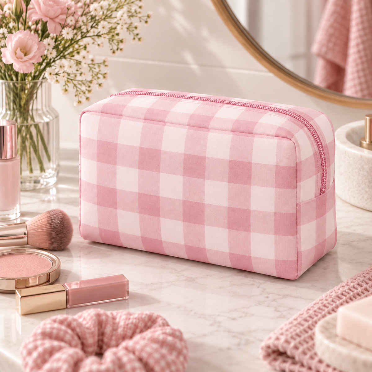 estuche en uso vichy rosa