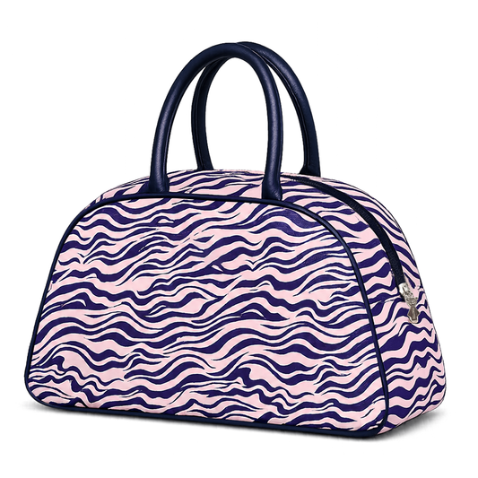 Bolso de Viaje Cebra Rosa y Azul Marino | Bolsa de Viaje Amplia