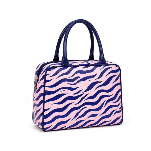 Bolso Cebra Rosa y Azul Marino