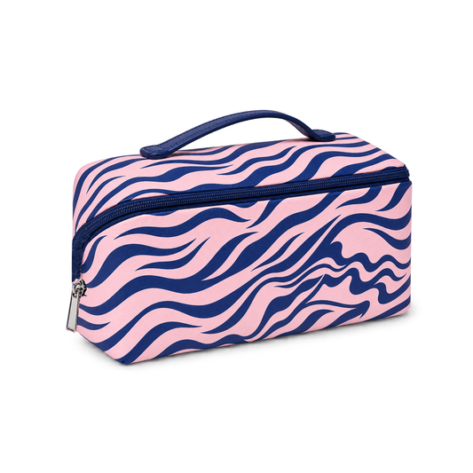 Neceser Cebra Rosa y Azul Marino con Asa