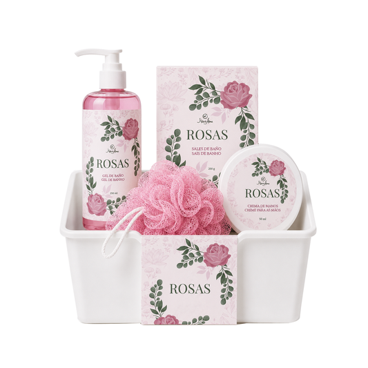 Set de baño rosas