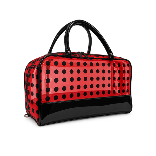 Bolsa Grande Baguette Charol Negro y Lunares Vera | HILA