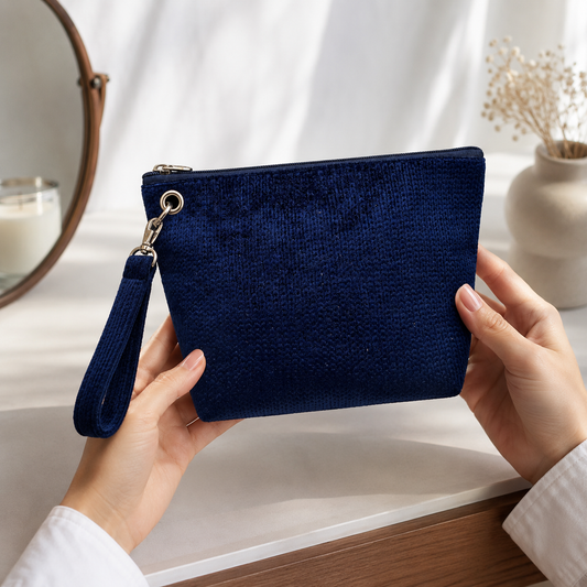 Bolso Neceser de Mano Azul Soft | HILA