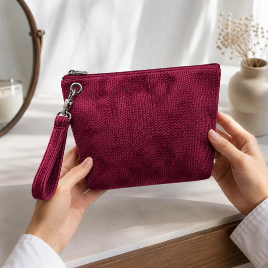 Bolso Neceser de Mano Burdeos Soft | HILA