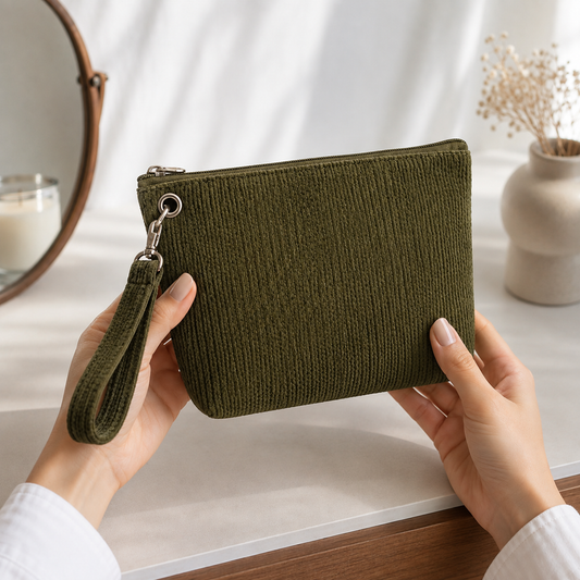 Bolso Neceser de Mano Verde Soft | HILA